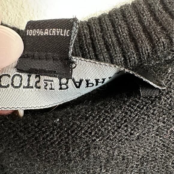 Tricots St Raphael Men's Sweater V-Neck Chevron Stripe Black Size XL Classic - Picture 6 of 9